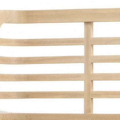 Brown Carved Geometric Solid Wood Queen Bed Frame