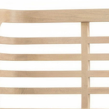 Brown Carved Geometric Solid Wood King Bed Frame