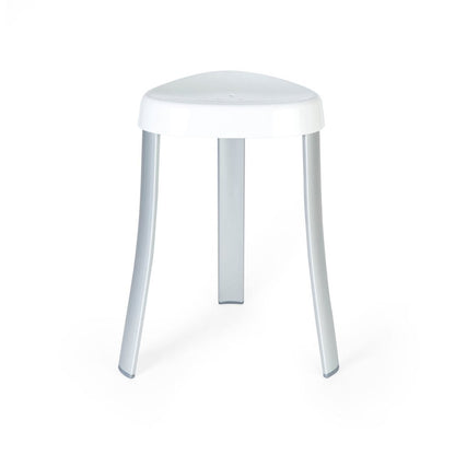 18"  White Aluminum And Heavy Duty Plastic Corner Shower Bench