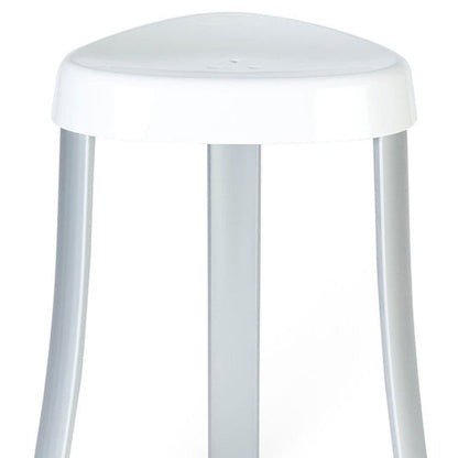 18"  White Aluminum And Heavy Duty Plastic Corner Shower Bench