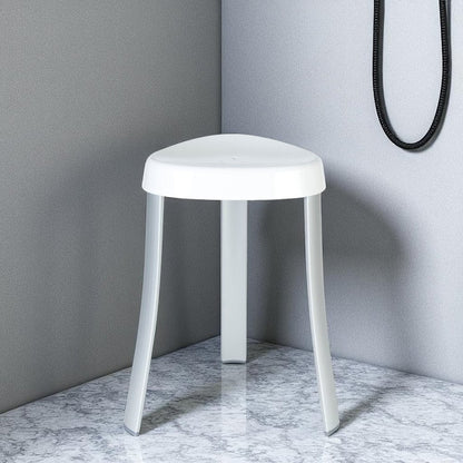 18"  White Aluminum And Heavy Duty Plastic Corner Shower Bench