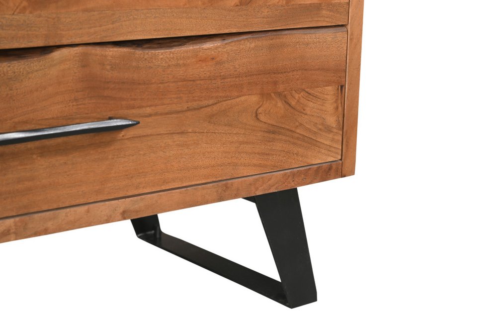 36" Natural Live Edge Solid Wood Five Drawer Dresser