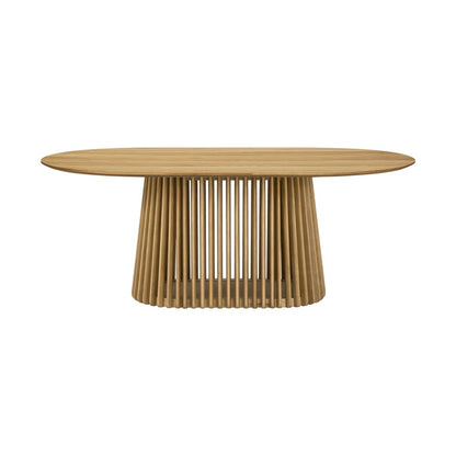 Five Piece Oak Oval Dining Set with Four Chairs