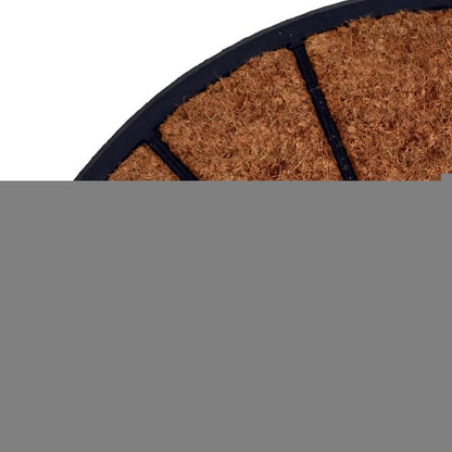18" X 30" Beige and Black Rubber and Coir Outdoor Semi Circle Door Mat