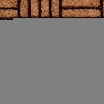 18" X 30" Beige and Black Rubber and Coir Outdoor Door Mat