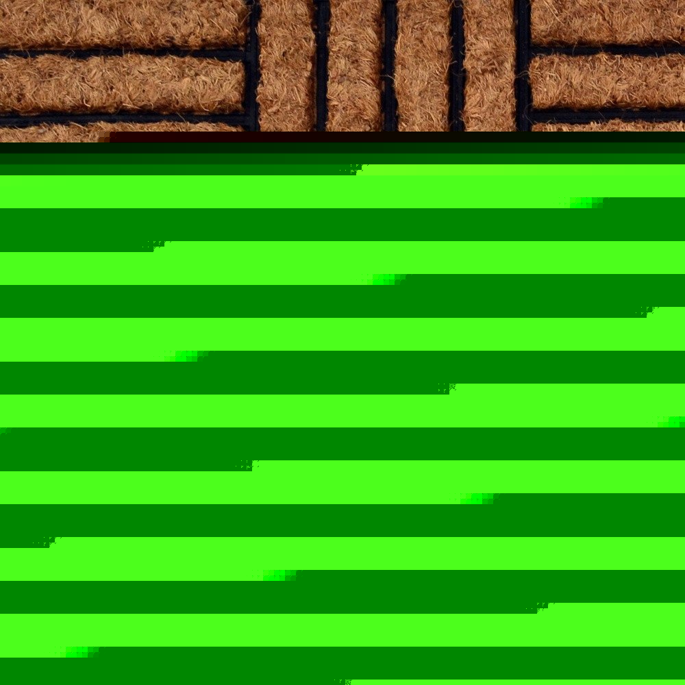 18" X 30" Beige and Black Rubber and Coir Outdoor Door Mat