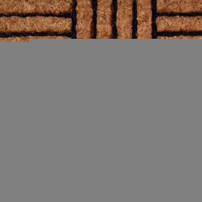 18" X 30" Beige and Black Rubber and Coir Outdoor Door Mat
