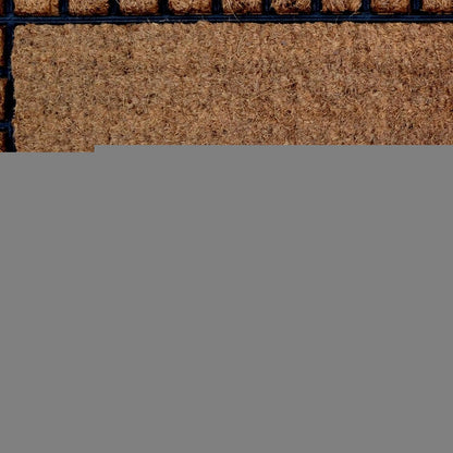 18" X 30" Beige and Black Rubber and Coir Outdoor Door Mat