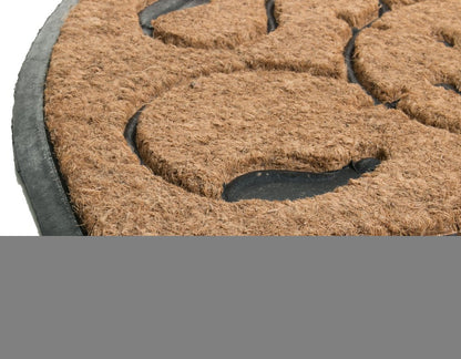 30" X 48" Beige and Black Rubber and Coir Outdoor Semi Circle Door Mat