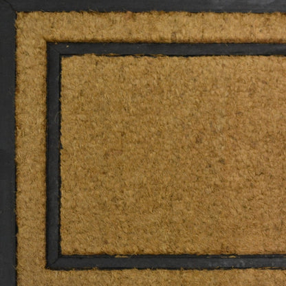 18" X 30" Beige and Black Rubber and Coir Outdoor Door Mat