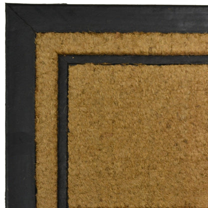 18" X 30" Beige and Black Rubber and Coir Outdoor Door Mat