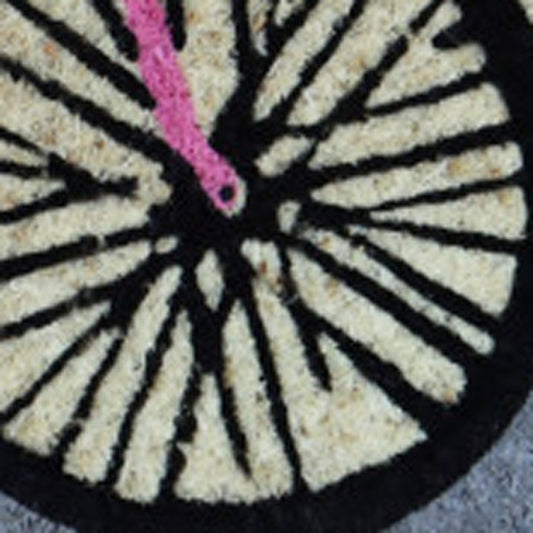 18" X 30" Beige and Black Coir Bicycle Outdoor Spring Door Mat