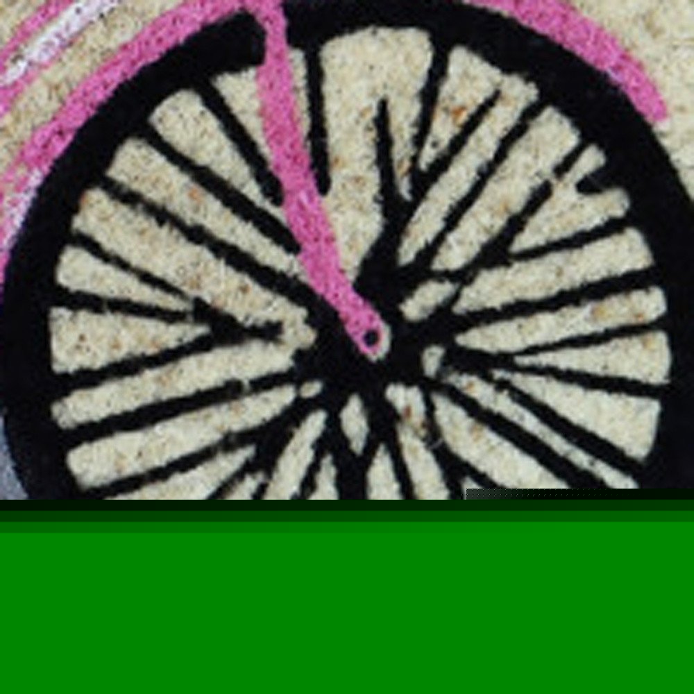 18" X 30" Beige and Black Coir Bicycle Outdoor Spring Door Mat
