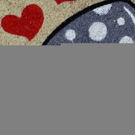 18" X 30" Beige and Black Coir Mushrooms Home Sweet Home Outdoor Door Mat