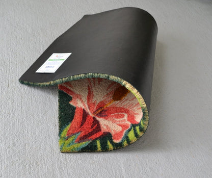 18" X 30" Blue and Pink Coir Tropical Outdoor Door Mat