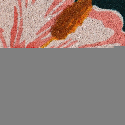 18" X 30" Blue and Pink Coir Tropical Outdoor Door Mat
