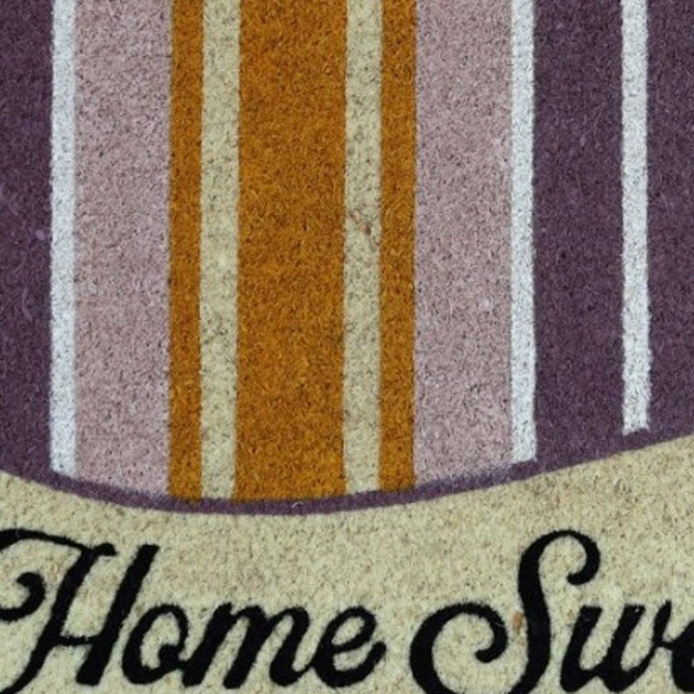 18" X 30" Beige and Black Coir Home Sweet Home Outdoor Door Mat