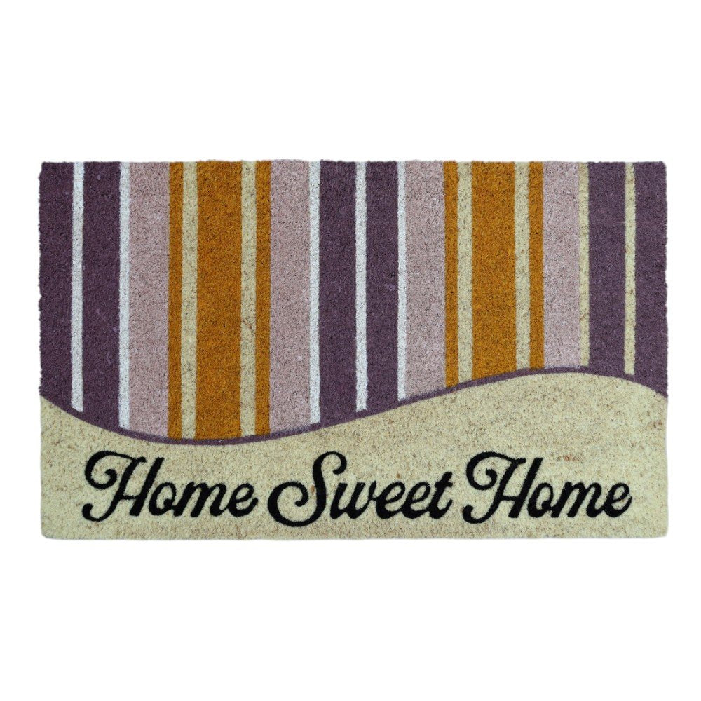 18" X 30" Beige and Black Coir Home Sweet Home Outdoor Door Mat