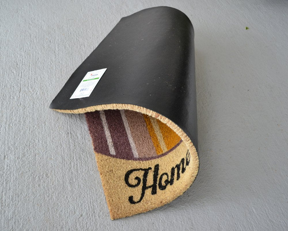 18" X 30" Beige and Black Coir Home Sweet Home Outdoor Door Mat