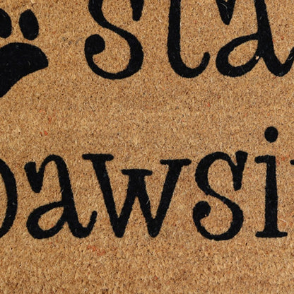 18" X 30" Beige and Black Coir Outdoor Door Mat