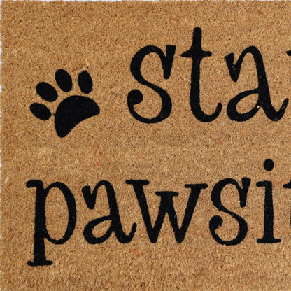 18" X 30" Beige and Black Coir Outdoor Door Mat