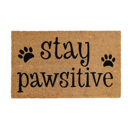 18" X 30" Beige and Black Coir Outdoor Door Mat