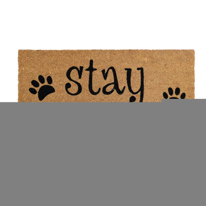 18" X 30" Beige and Black Coir Outdoor Door Mat