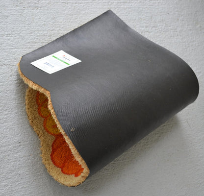 18" X 30" Beige and Orange Coir Pumpkins and Leaves Outdoor Thanksgiving Door Mat