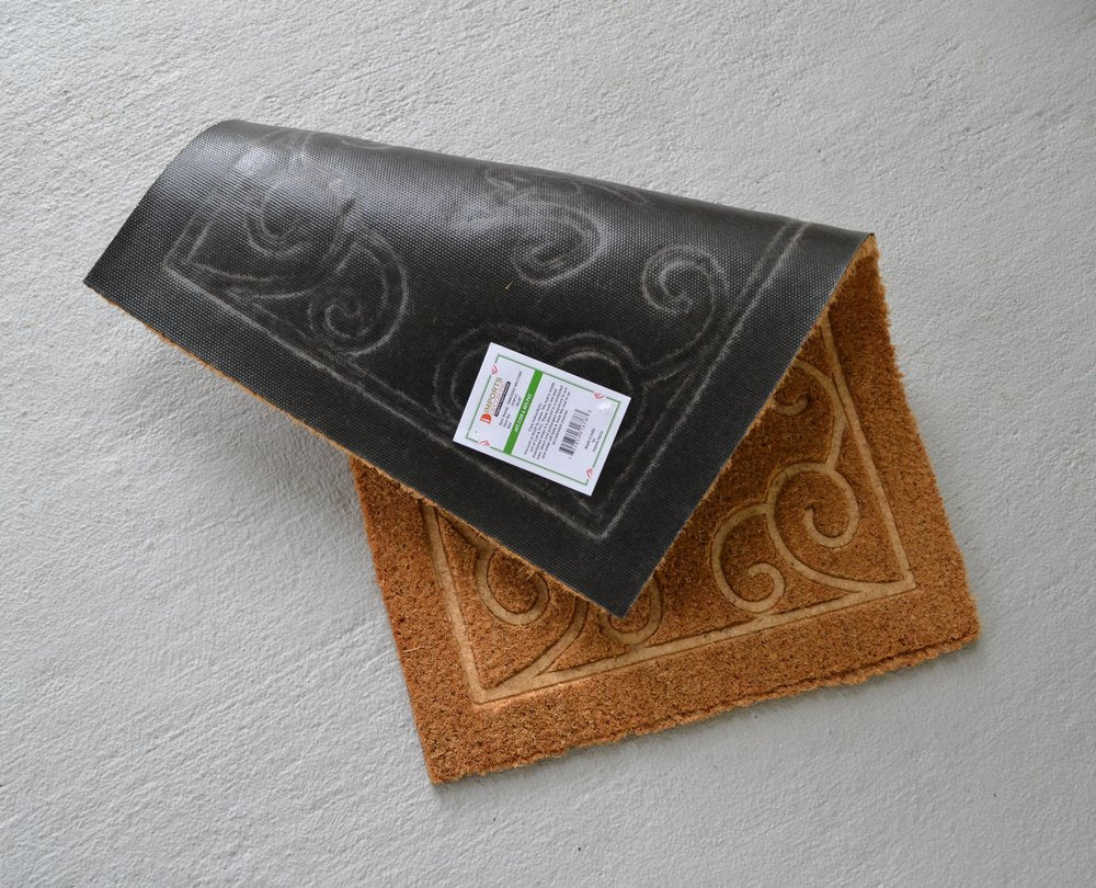 18" X 30" Beige and White Coir Vines Welcome Outdoor Door Mat