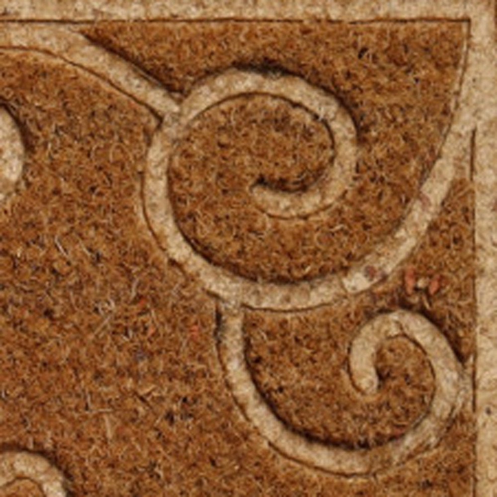 18" X 30" Beige and White Coir Vines Welcome Outdoor Door Mat