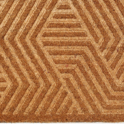 18" X 30" Beige and White Coir Outdoor Door Mat