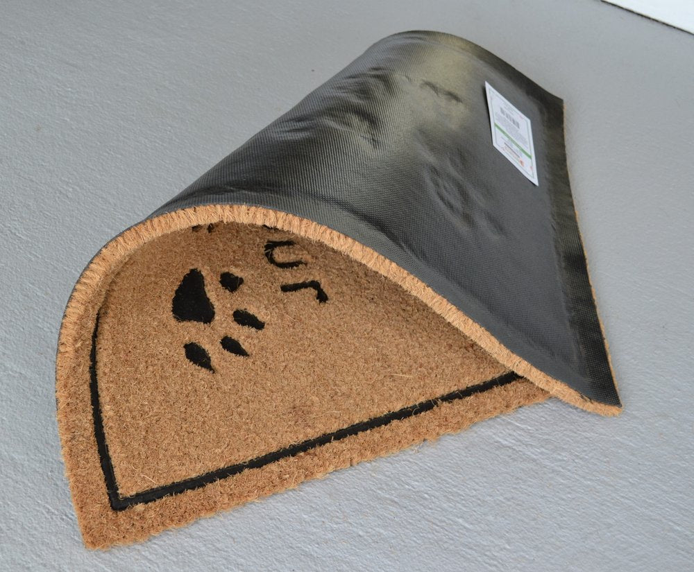 18" X 30" Beige and Gray Coir Wipe Your Paws Outdoor Door Mat