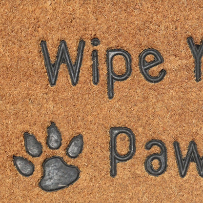 18" X 30" Beige and Gray Coir Wipe Your Paws Outdoor Door Mat