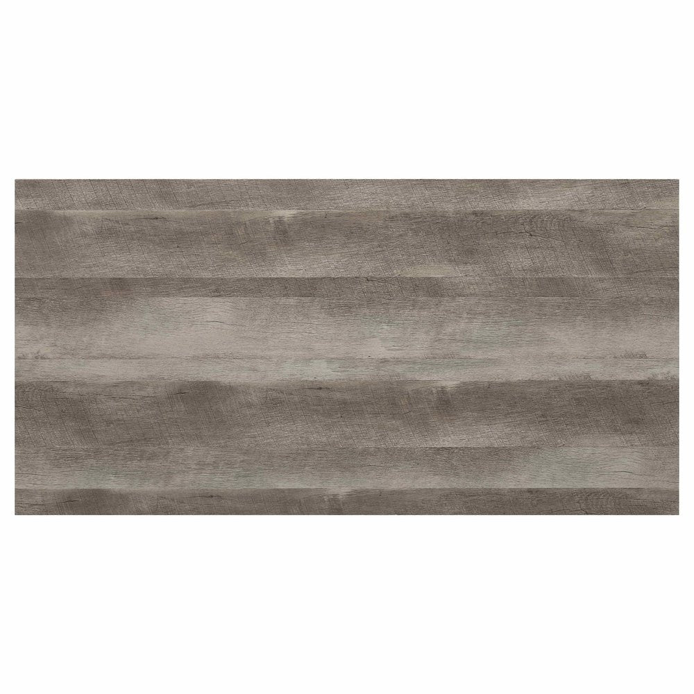 47" Oak and Black Wood And Metal Distressed Frame Coffee Table