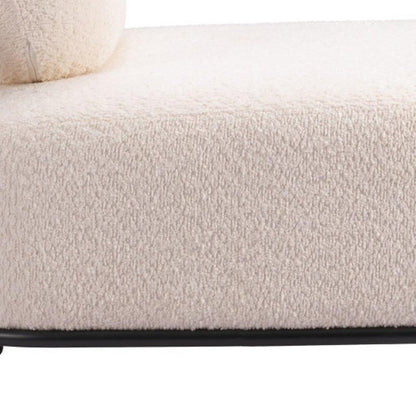 27" White And Black Sherpa And Upholstered Side Chair