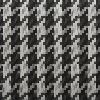 29" Black And White And Black Upholstered Houndstooth Arm Chair