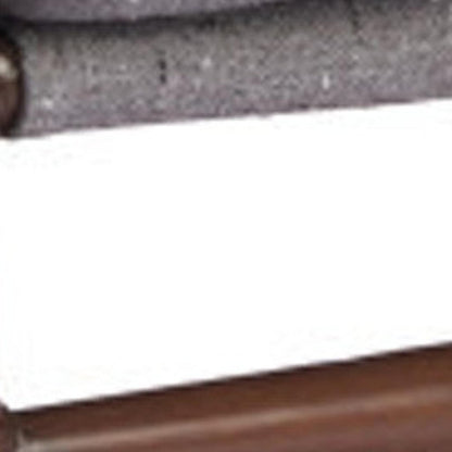 34" Gray And Brown Upholstered Arm Chair