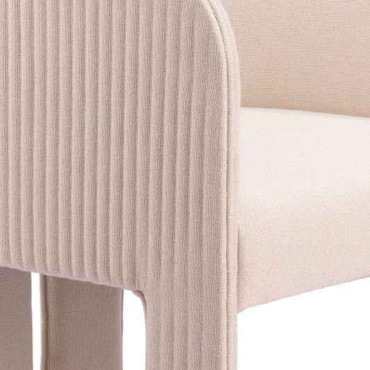 25" Beige Upholstered Arm Chair