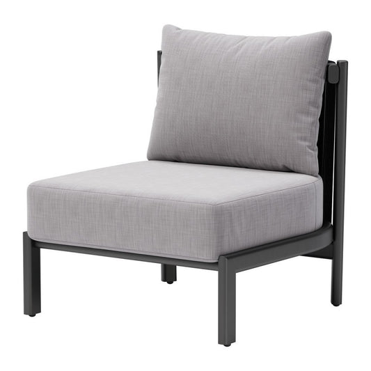 28" Gray And Black Fabric Side Chair