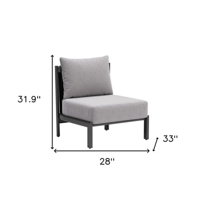 28" Gray And Black Fabric Side Chair