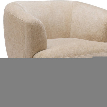 39" Beige And Black Faux Shearling And Upholstered Arm Chair