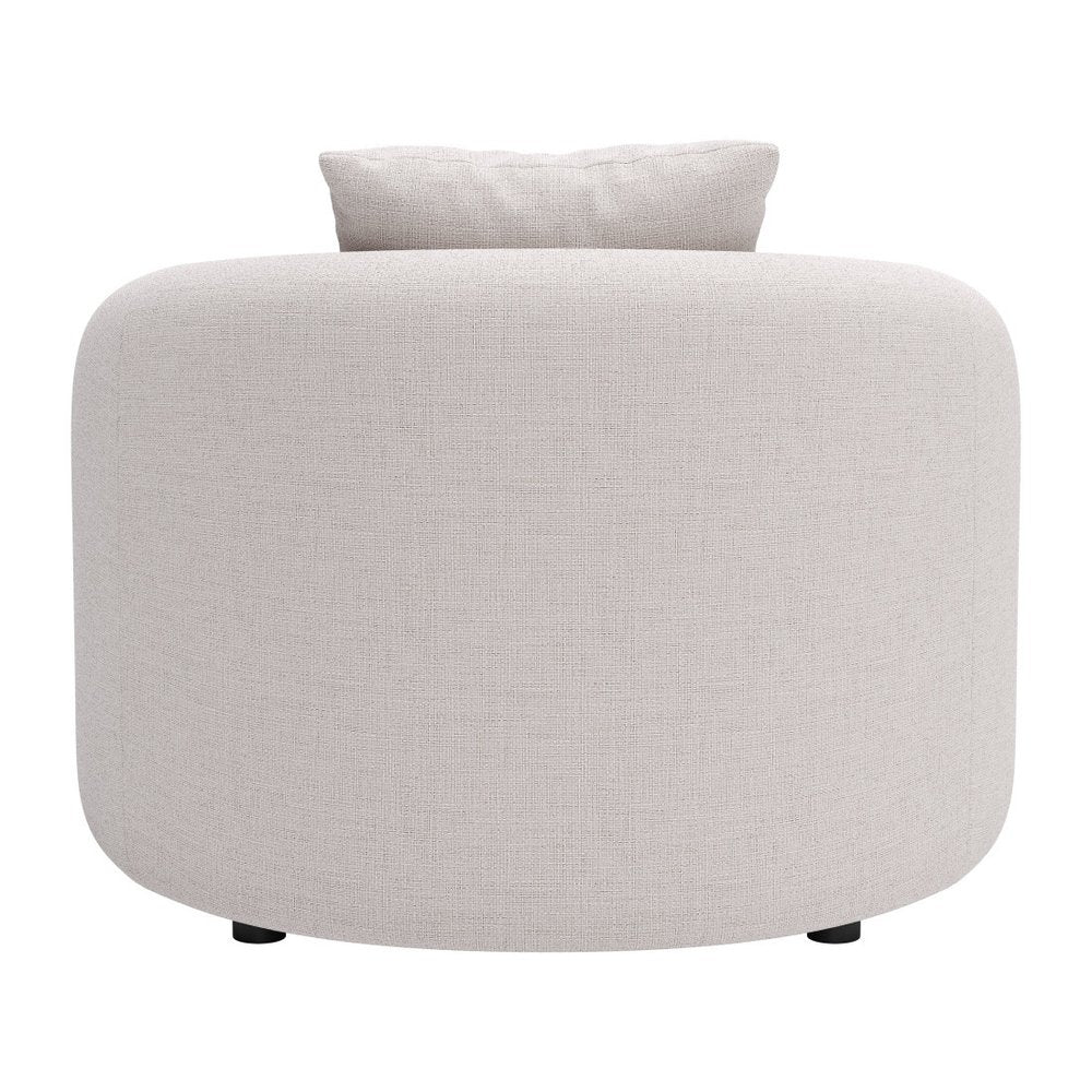 42" Beige Outdoor Accent Chair with Beige Cushions