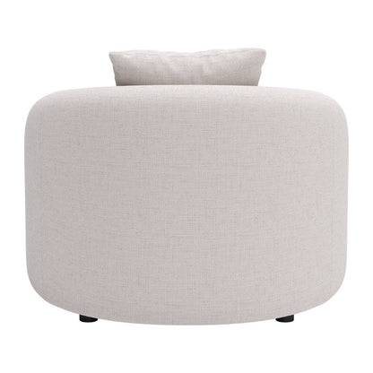 42" Beige Outdoor Accent Chair with Beige Cushions