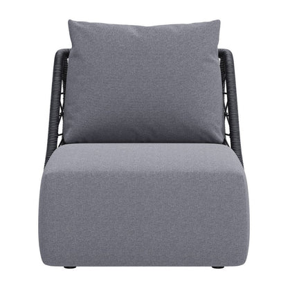 33" Gray Outdoor Accent Chair with Gray Cushions
