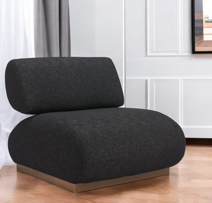 34" Black And Bronze Fabric And Upholstered Side Chair