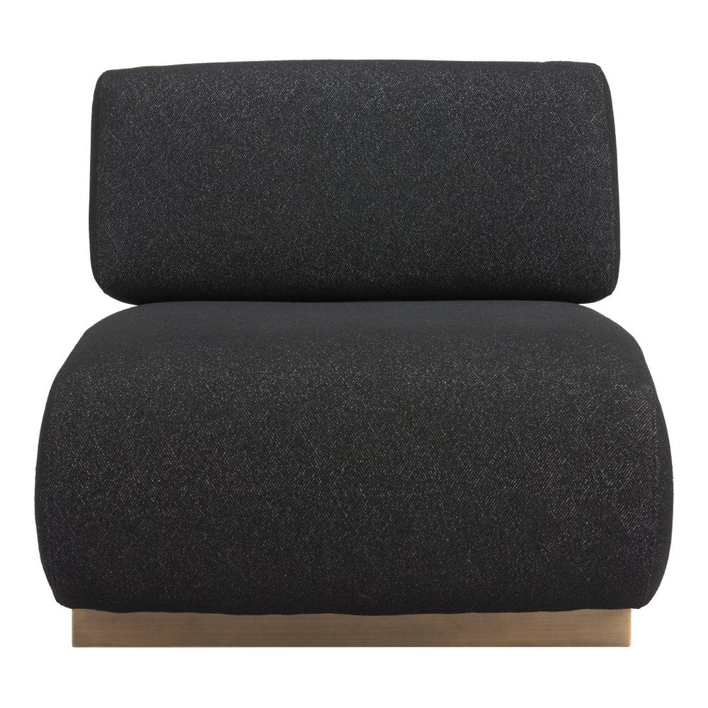 34" Black And Bronze Fabric And Upholstered Side Chair
