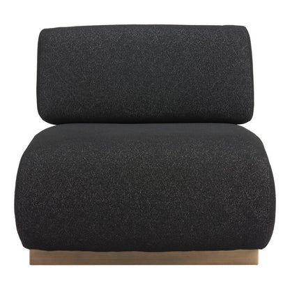 34" Black And Bronze Fabric And Upholstered Side Chair