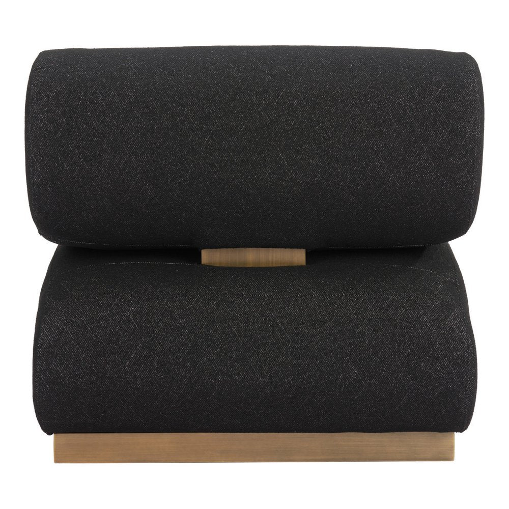 34" Black And Bronze Fabric And Upholstered Side Chair