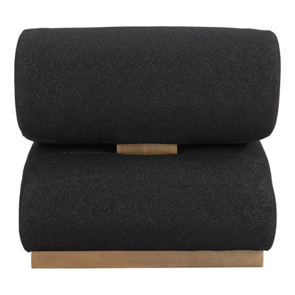 34" Black And Bronze Fabric And Upholstered Side Chair