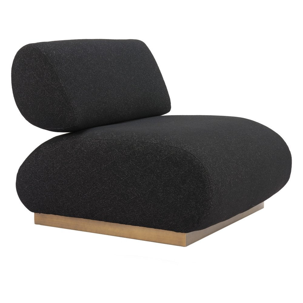 34" Black And Bronze Fabric And Upholstered Side Chair